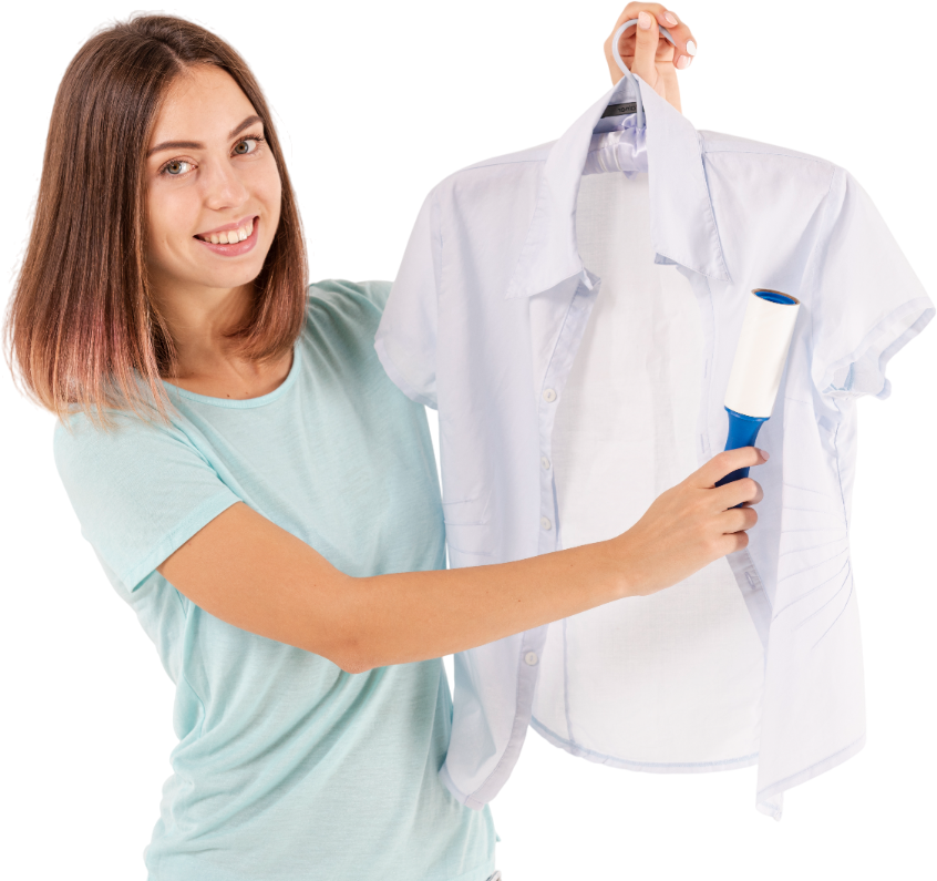 medium shot happy woman using lint roller Photoroom 1